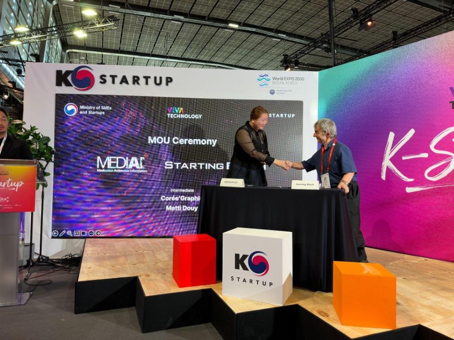 MEDIAIPLUS is signing an MOU with the French startup StartingBloch at Vivatech. (Image provided | MEDIAIPLUS