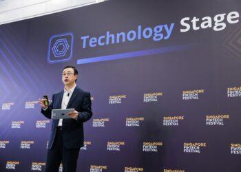 Hao Jiang, Vice President of MYbank, gave a keynote speech at the Singapore Fintech Festival on November 16, 2023.